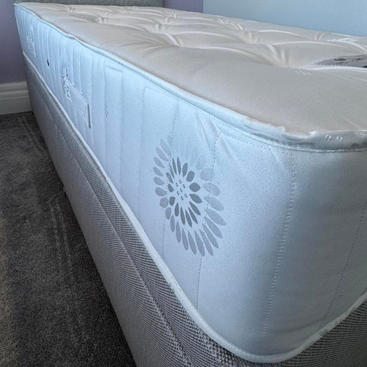 close up view of the lancaster ortho mattress made for Quality Plus Furniture in Lancaster by Sweet Dreams UK. Orthopaedic mattress with great back support.