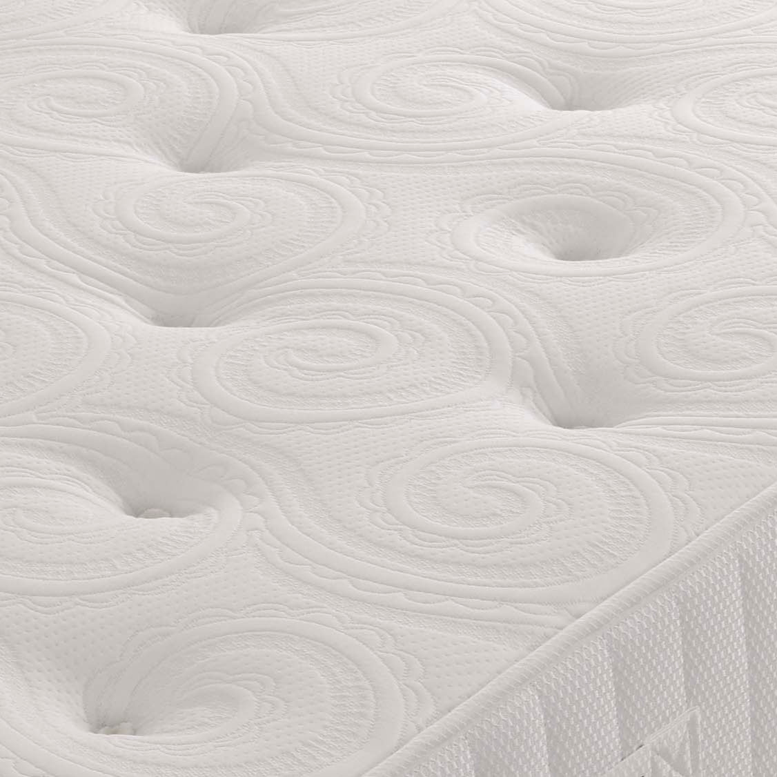 close up of a soft knit 1000 pocket sprung mattress. 