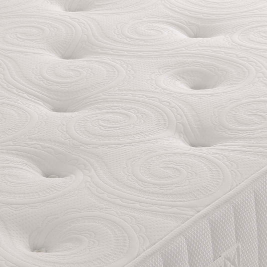 close up of a soft knit 1000 pocket sprung mattress. 