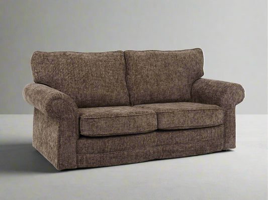 UK made Devon 3 seater sofa. Sleek classic design in a mocha.