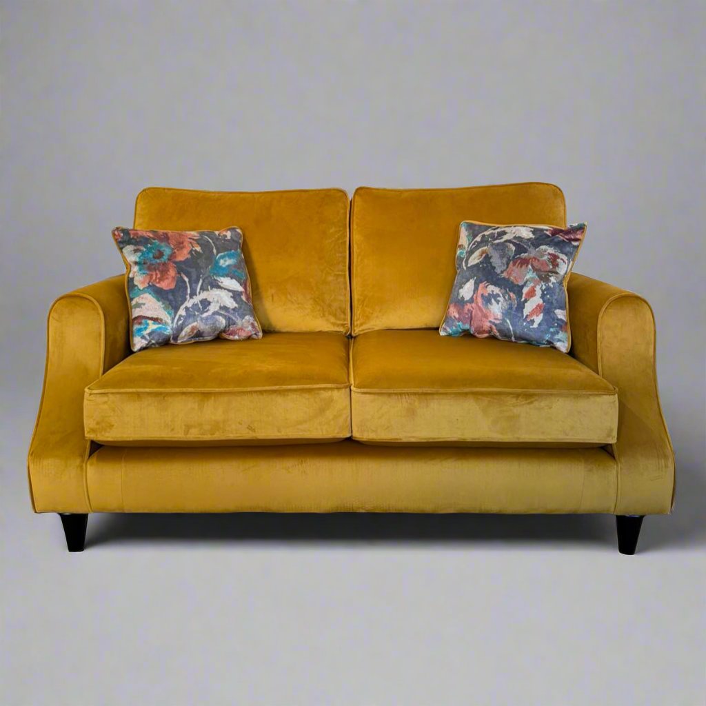 chatsworth 2 seater sofa in mustard by sweet dreams UK