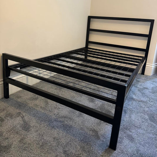 Contract grade metal bed frame. Superior durability with mesh bottom.