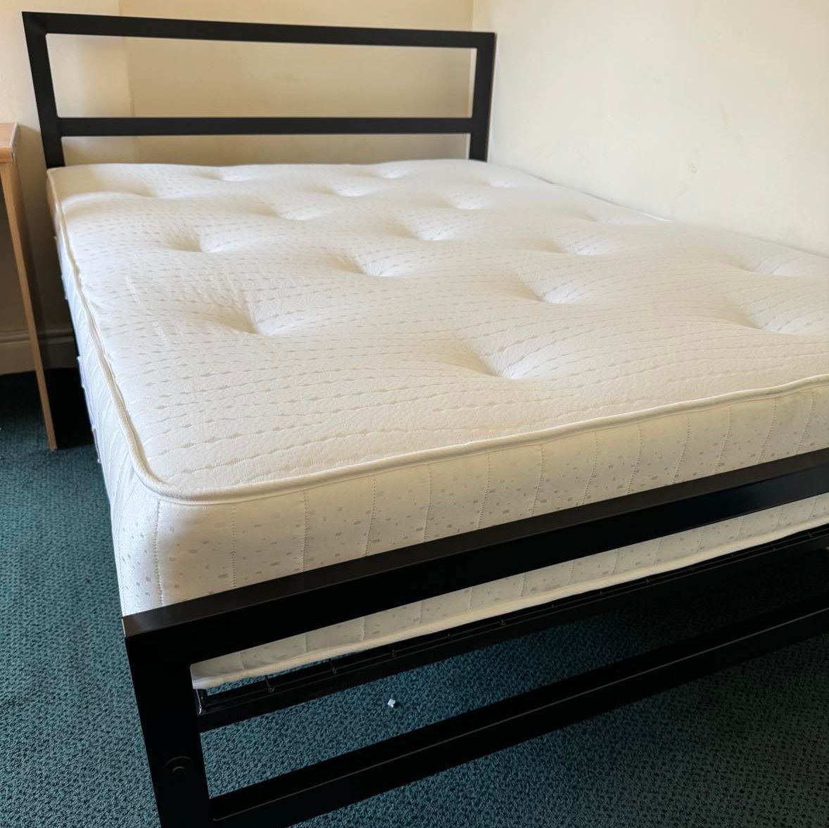 durable contract grade metal frame complete with mesh bottom and popular landlord mattress