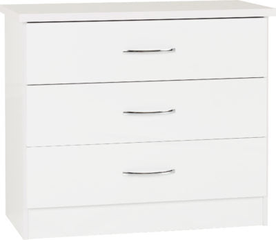 White Gloss 3-Drawer Chest